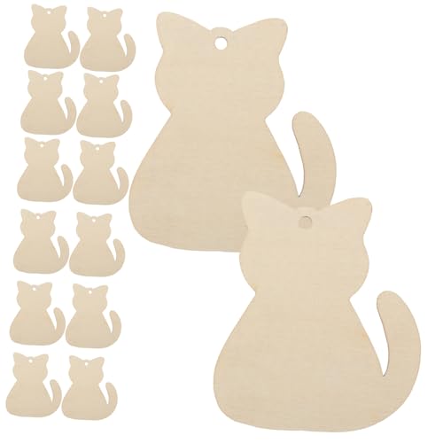 IWOWHERO 40Stücke Unbemalte Holz Katzen Ausschnitte Zum Selbermachen DIY Bastelarbeiten Für Katzenliebhaber Holzmarken Für Projekte Und Party Dekoration von IWOWHERO