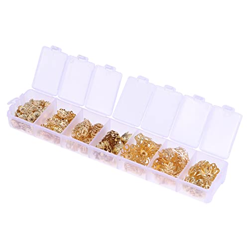 IWOWHERO 430 Stück Teiliges DIY Schmuckzubehör Kreative Legierte Blütenperlen Vintage Goldfarbene Hohle Anhänger Langlebig und Vielseitig für Halsketten Armbänder Ohrringe Bastelprojekte IWOWHERO 430 Stück Teiliges DIY Schmuckzubehör Kreative Legierte Blütenperlen Vintage Goldfarbene Hohle Anhänger Langlebig und Vielseitig für Halsketten Armbänder Ohrringe Bastelprojekte von IWOWHERO