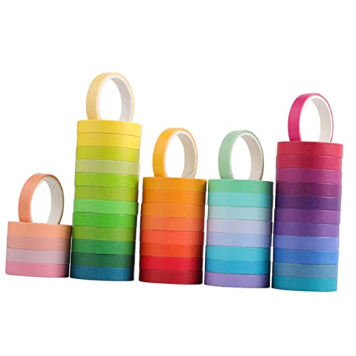 IWOWHERO 48 Rollen farbiges Washi-Tape Klebeband nachfüllt transparent Journaling Müll bastelsets+für+ bastel set für dekorative Papierbänder DIY Washi Tapes Japanisches Papier von IWOWHERO