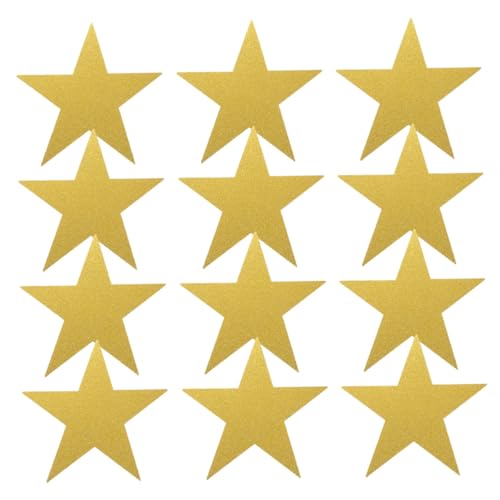 IWOWHERO 48 Stück Teiliges Glitzer Sternen Papier Handgeschnittene Sternausschnitte für Klassenzimmerdekoration Pinnwand Bastelprojekte mit Funkelndem Finish für Kreative Wandgestaltung von IWOWHERO