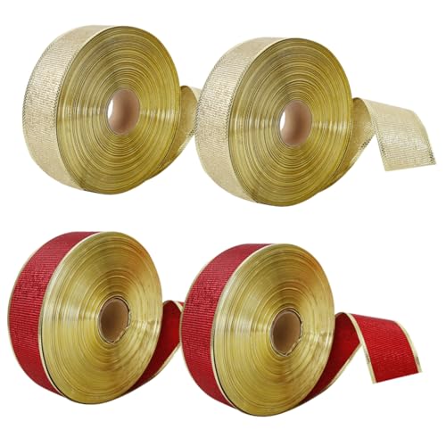 IWOWHERO 4Rollen Weihnachtliches Dekorationsband Rotes Goldenes Geschenkband Für Festliche Anlässe Zum Verpacken Von Geschenken Dekorieren Von Weihnachtsbäumen Kränzen IWOWHERO 4Rollen Weihnachtliches Dekorationsband Rotes Goldenes Geschenkband Für Festliche Anlässe Zum Verpacken Von Geschenken Dekorieren Von Weihnachtsbäumen Kränzen von IWOWHERO
