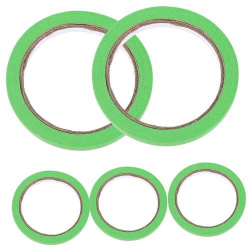 IWOWHERO 5 Rollen Abdeckband Spender Weißes Malerband Nadelstreifenband Tönungsband Klebeband Für Scrapbooking Klebstoff Dekorband Nachfüllungen Farbiges Band Dickes Klebeband Sport Green von IWOWHERO