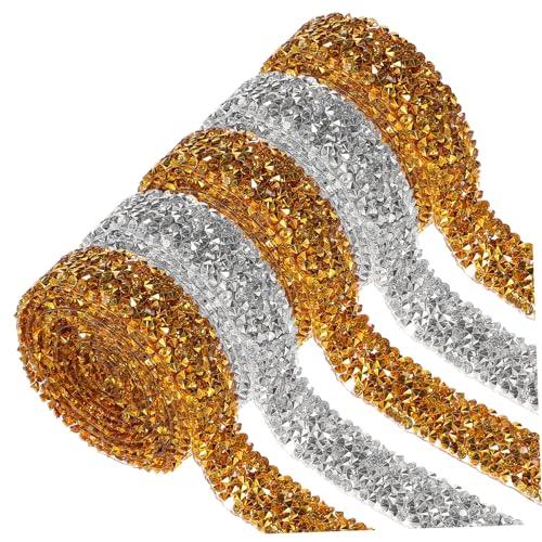 IWOWHERO 5 Rollen Klebstoff dekorativ Basteln Strasssteine Aufkleber Dekorationen hochzeitsdeko wedding decoration kuchen dekoration rhinestone Strassband Bling-Bänder Glitzerband Harz IWOWHERO 5 Rollen Klebstoff dekorativ Basteln Strasssteine Aufkleber Dekorationen hochzeitsdeko wedding decoration kuchen dekoration rhinestone Strassband Bling-Bänder Glitzerband Harz von IWOWHERO