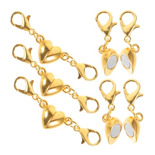 IWOWHERO 5 Stück Liebesmagnetkabel Magnetverschlüsse Schlüssel schmuck machen verschlüsse für halsketten magnetischer DIY-Verschluss Armband mit Magnetverbindern Kupferlegierung Golden von IWOWHERO