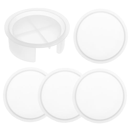 IWOWHERO 5 Stück Silikonformen für Epoxidharz Untersetzer Rund Flexibel Langlebig Vielseitig für DIY Handwerk und Wohnkultur Geeignet Einfache Herstellung von Resin Coasters von IWOWHERO