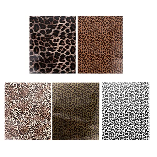 IWOWHERO 5 Stück Sublimationsfolie sauf tshirt vinyl films schürze baumwollstoff baumwolltücher Überweisungen Brief Hitze für bügeleisen Leopard Wärmeübertragungsfolie Beschriftungsfolie Pu von IWOWHERO