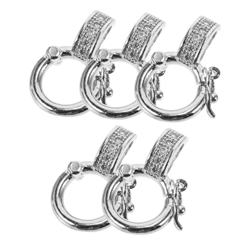 IWOWHERO 5 Stück Universelle Schnalle schmuckherstellung schmuckverbinder DIY-Halskettenverschluss Armbandherstellung Schließungen Gold Schmuckverlängerungen Armbandverbinder Kupfer Silver von IWOWHERO