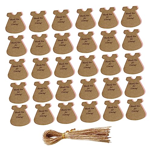 IWOWHERO 50 Sätze Hängeetikett aus Kraftpapier Dusche Geburtstag Stichworte Etiketten preisschild dankeskarten Geschenkanhänger mit Schnur present tags Anhänger aus Kraftpapier Leere Tags Rosa von IWOWHERO