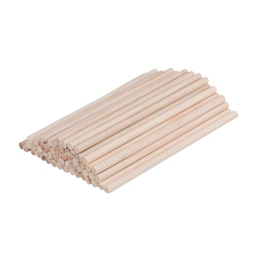 IWOWHERO 50 Stück DIY Rundholz stangen Bastelstäbchen Masse Hartholz groß Holzbearbeitung Farbstifte Schüttgut rundholzstäbe Holzstäbe für Kunsthandwerk Holzbaumodell Holzstab selber machen von IWOWHERO
