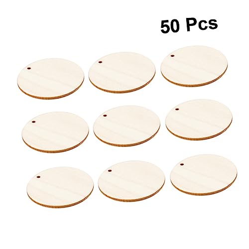 IWOWHERO 50 Stück Dekorationen aus Holz für Runden Runde flache hängende Ornamente Scheiben klein weichnachten home decor spiegel rund Holzscheibe mit Loch unfertige Holzscheibe Bambus IWOWHERO 50 Stück Dekorationen aus Holz für Runden Runde flache hängende Ornamente Scheiben klein weichnachten home decor spiegel rund Holzscheibe mit Loch unfertige Holzscheibe Bambus von IWOWHERO