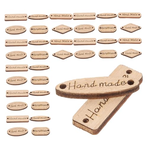 IWOWHERO 50 Stück Handmade Holzknöpfe mit Löchern Vintage Holzlabel für DIY Basteln Kleidung Schmuck Scrapbooking Zubehör Zufälliger Stil IWOWHERO 50 Stück Handmade Holzknöpfe mit Löchern Vintage Holzlabel für DIY Basteln Kleidung Schmuck Scrapbooking Zubehör Zufälliger Stil von IWOWHERO