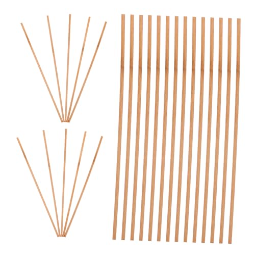 IWOWHERO 50 Stück Karbonisierter Bambusstab Holzstäbe Holzstab zum Basteln Bastelstock aus Holz Stockholzherstellung Holzstäbchenhandwerk Holzhandwerk Holzstabdekor hölzern Light Brown von IWOWHERO