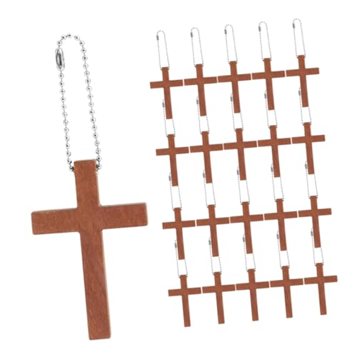 IWOWHERO 50 Stück Mini Kreuzketten Holzkreuze Großmengen Holzkreuze Für Tafelaufsätze Holzkreuze Für Tafelaufsätze von IWOWHERO