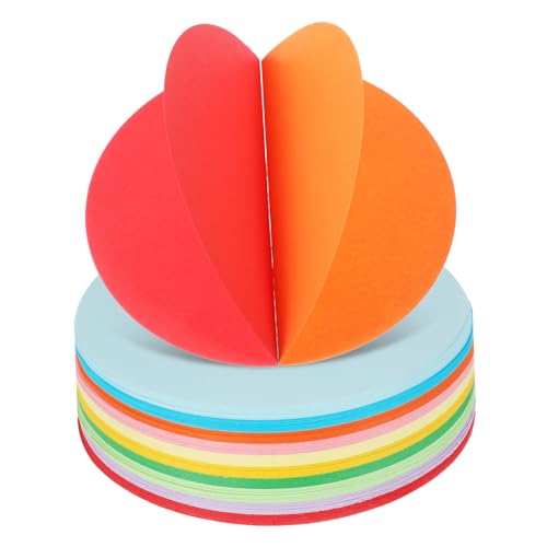 IWOWHERO 500 Blatt Runde Origami Faltpapier Pastellfarben Stabiles Bastelpapier für DIY Handwerk Geschenkverpackung Kreative Faltkunst Vielseitig für Bastelprojekte von IWOWHERO