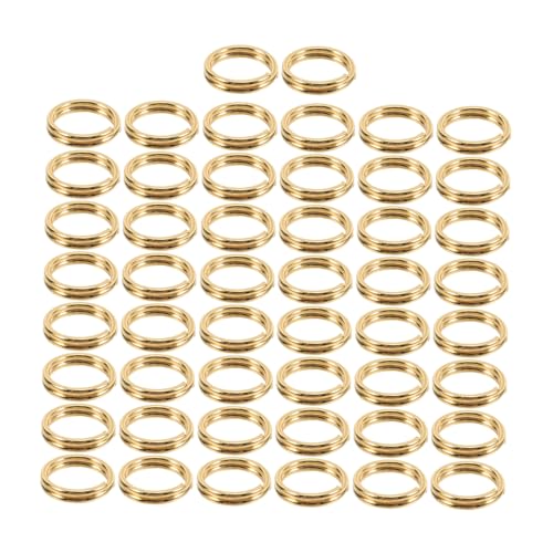 IWOWHERO 50Stücke Doppelschlaufen Schlüsselringe Geteilte Schlüsselanhänger für DIY Schmuck Basteln und Kunsthandwerk Langlebig und Vielseitig Einsetzbar Goldfarben von IWOWHERO