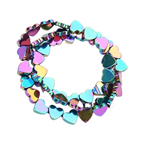 IWOWHERO 50Stücke Herzperlen Schmuckset Hohle Herzperlen DIY Bastelperlen für Armbänder und Bastelmaterial Hämatitstein für Schmuckherstellung von IWOWHERO