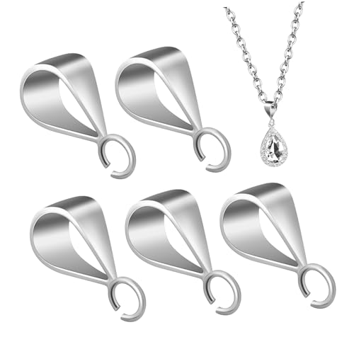 IWOWHERO 5Stücke Anhängerhalter Kettenverschluss Weißgoldfarbene Metallverbindung für DIY Schmuckherstellung und Vielseitig Kompatibel für Verschiedene IWOWHERO 5Stücke Anhängerhalter Kettenverschluss Weißgoldfarbene Metallverbindung für DIY Schmuckherstellung und Vielseitig Kompatibel für Verschiedene von IWOWHERO