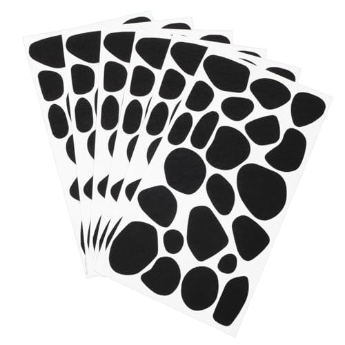 IWOWHERO 6 Blätter schwarze Kuh Selbstklebende Filzsticker Kuhmuster Filzsticker Kuhbekleidungsaufkleber unregelmäßige schwarze Filzaufkleber Kuhklassenzimmerdekor schwarzer Kleber gefühlt von IWOWHERO