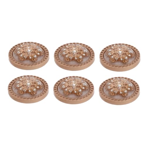 IWOWHERO 6 Stück Teiliges Goldfarbene Metallknöpfe mit Strass und Emaille Elegante Vintage Mantelknöpfe Hohe Öse für Einfaches Nähen Modische Ersatzknöpfe für Blazer Jacken und Mäntel von IWOWHERO