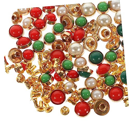 IWOWHERO 60st Künstliche Perlennieten Gefälschte Perlennieten Nieten Für Stoff Spike-nieten Für Kleidung Perlennieten Für Bekleidung Kunstperlen Nieten Schuhspitzen Legierung Braut Marmor von IWOWHERO