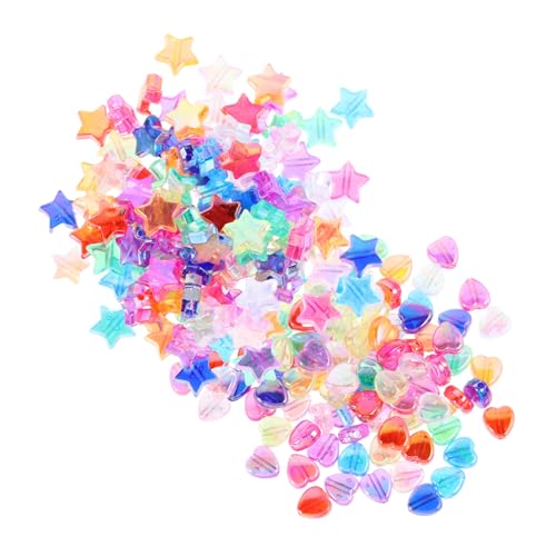 IWOWHERO 600 Stück Teiliges Bunte Acrylperlen in Stern Herzform Langlebig mit Glänzendem Finish zum Auffädeln von Armbändern Halsketten und Ohrringen für Kreative Schmuckherstellung von IWOWHERO