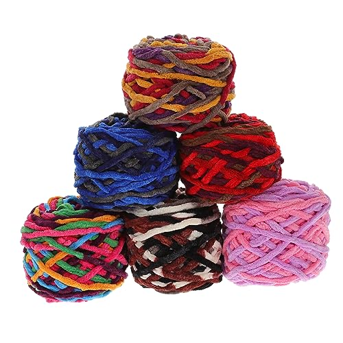 IWOWHERO 6Rollen Häkelgarn Baumwollgarn für Stricken für Pullover Schal Mütze Decke Vielseitiges und Strapazierfähiges Garn für Projekte von IWOWHERO