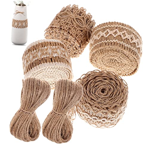 IWOWHERO 6Rollen Vintage Spitzenband Spitzenband Juteseil Natürlichem für DIY Bastelarbeiten Geschenkverpackungen und Hochzeitsdekoration IWOWHERO 6Rollen Vintage Spitzenband Spitzenband Juteseil Natürlichem für DIY Bastelarbeiten Geschenkverpackungen und Hochzeitsdekoration von IWOWHERO