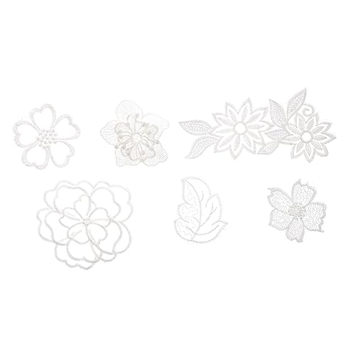 IWOWHERO 6Stücke Weißes Spitzenpatch DIY Blumenstich Applikationen für Kleidung Basteln Dekoration Hochwertige Spitze für Projekte und Designs IWOWHERO 6Stücke Weißes Spitzenpatch DIY Blumenstich Applikationen für Kleidung Basteln Dekoration Hochwertige Spitze für Projekte und Designs von IWOWHERO