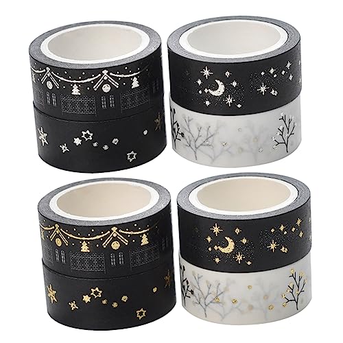 IWOWHERO 8 Stück Fotoalbumband Scrapbook-Zubehör Goldband Aufkleberpapier Vintage-Scrapbooking-Zubehör scrapbooking sticker scrapbook stickers Buchalbum Klebeband tagebuch klebeband von IWOWHERO