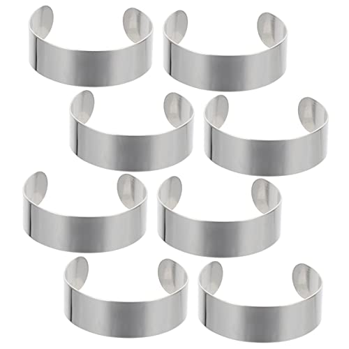 IWOWHERO 8 Stück Innenkern Des Edelstahlarmbandes Breit Diy Rohlinge Armreif Armbandrohlinge Masse Manschettenarmbänder Für Frauen Manschettenarmband Gestaltung Wohnung Silver Edelstahl 304 von IWOWHERO