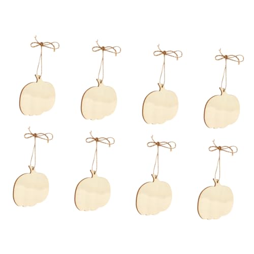 IWOWHERO 8 Stück Kürbis Dekoanhänger In Form Von Mini Ornamenten Für Mini Baumkürbisse Baumschmuck Hängende Kürbis Ornamente Halloween Erntedankfest Weiß Basteln Sie Ihr Holz von IWOWHERO