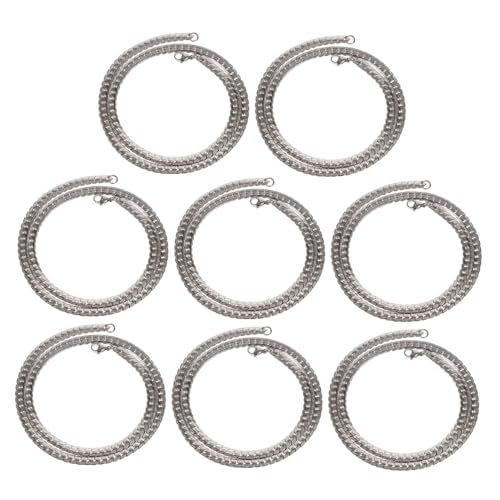 IWOWHERO 8 Teilige Halskette Goldkette Trendige Kette Halsketten Für Schmuck Halsketten Schlüsselbeinkette Halskette Herrenkette Choker Hiphop Halskette Silber Titanstahl von IWOWHERO