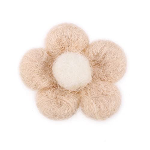 IWOWHERO Fünfblättrige Blumen-wollfilzbälle Diy-haarnadeln Für Bastelzubehör Wollfilzbälle Für Handwolle Und Nadelfilzen Fleischrosa von IWOWHERO