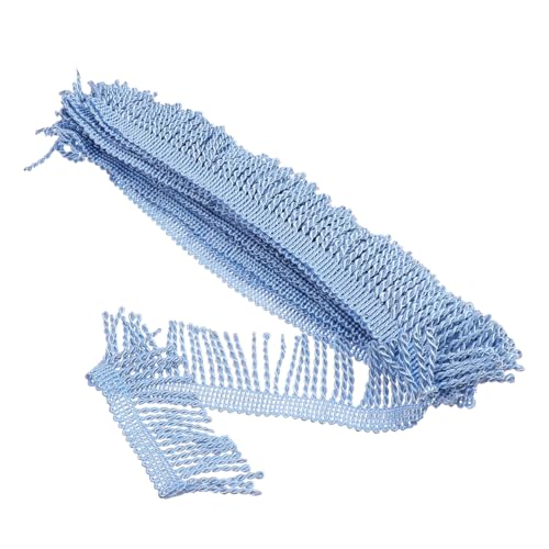 IWOWHERO Gardinen-Spitzen-Zubehör Fransen glänzend Herstellung Quastenverkleidung sofa auflage sofa polster vorhang nähen von DIY dekorationen Zubehör zum Nähen von Quasten Polyester Blue von IWOWHERO