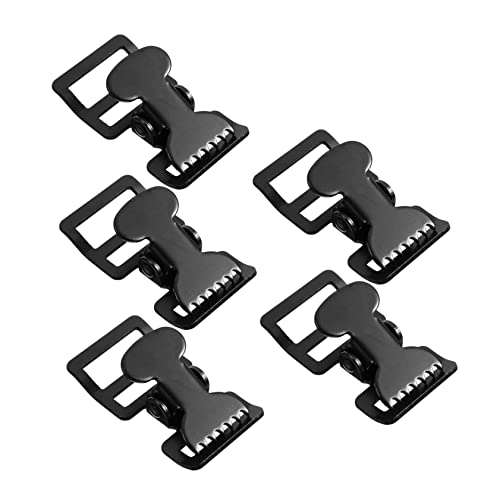 IWOWHERO 2mm Dicke Hosenträger Schnellverschluss Schnallen Gurtband Klemme Schwarz von IWOWHERO