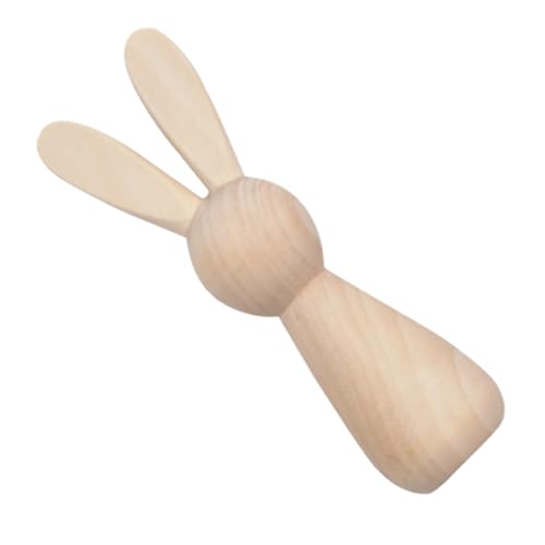IWOWHERO Hase aus Holz holzdeko Augenpuppen Mini-Puppen Überraschung Cartoon-Tapete Niedliche Sache Steckpuppen unvollendet unbemalte Puppen aus Holz Peg-Puppen Pegpuppen selbst bemalen von IWOWHERO