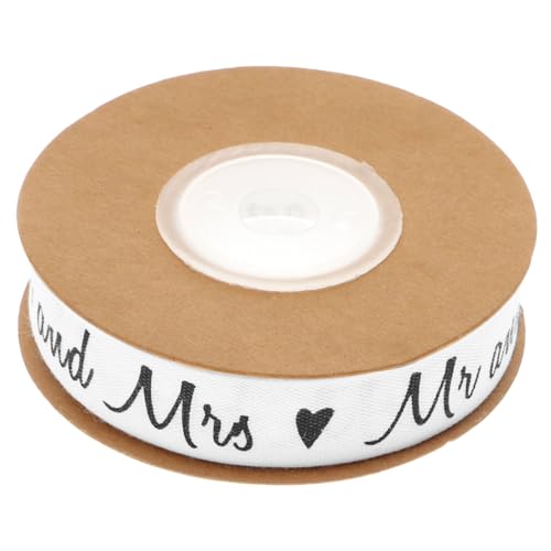 IWOWHERO Hochzeitsgeschenkband Baumwolle Wiederverwendbar Buchstabenmuster für Hochzeiten und Bastelarbeiten Festliche Anlässe und DIY Projekte von IWOWHERO