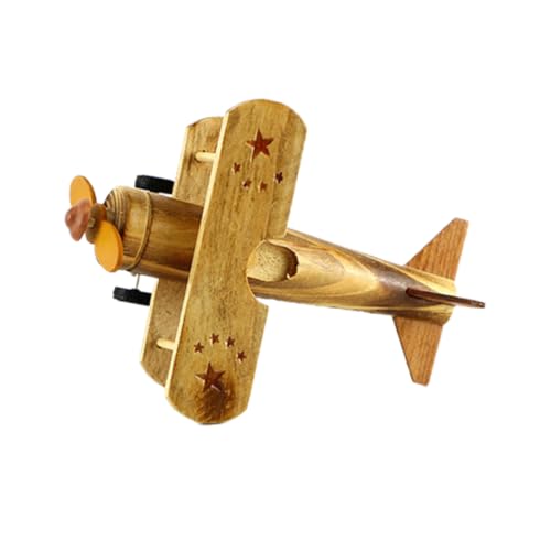 IWOWHERO Holzflugzeug Modell Dekoration Militärisches Vintage Flugzeug Miniatur Handgefertigtes Desktop holzhandwerk Ornament für Zuhause Büro Bar von IWOWHERO