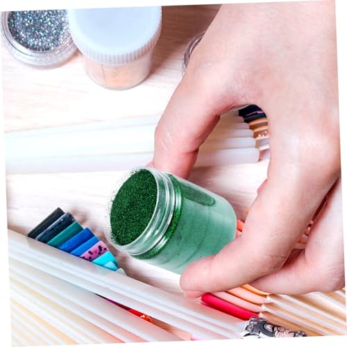 IWOWHERO Ultra Feines Grünes Glitzerpulver Flasche Feiner Glitter für Nageldesign Epoxidharz Basteln Gesicht Körper Haar Dekoration DIY Kosmetik Glitter Pulver von IWOWHERO