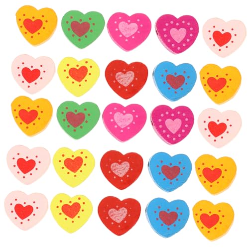 IWOWHERO Valentinstag Schmuck Perlen 50 Stücke Holz Herz Form Spacer Perlen Für Handwerk von IWOWHERO