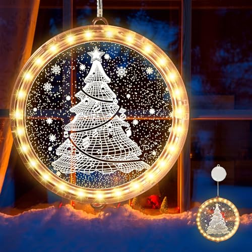 IWTBNOA Weihnachten Dekorative Fenster Licht Warmweiß, Hängend Fensterlicht Batteriebetriebene, 3D Hängende Lichter, Weihnachtsbeleuchtung, Weihnachtsdeko Lichter für Innen Weihnachtsfeier Christmas IWTBNOA Weihnachten Dekorative Fenster Licht Warmweiß, Hängend Fensterlicht Batteriebetriebene, 3D Hängende Lichter, Weihnachtsbeleuchtung, Weihnachtsdeko Lichter für Innen Weihnachtsfeier Christmas von IWTBNOA