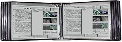 Dokumentenmappe， Wandmontierter Aktenhalter, Dokumentenhalter A4 Schwarz mit 10 Feldern und 20 Taschen 35 * 24 * 8 cm(B) von IXMLDAXD