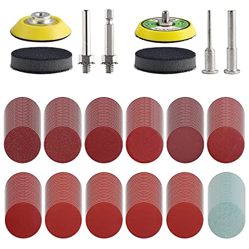 244 Stück Schleifscheiben Pad Kit Körnung 80 120 180 240 320 400 600 800 1000 1500 2000 3000 Schleifpapier Rund 50mm mit Polierpad Schleifscheiben Rund Klett für Heimdekoration von IXTIX
