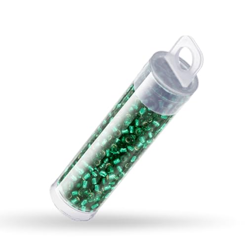 Toho TR-08-24B Rocailles, Größe 8/0, mit silberfarbenem Rand, dunkles Peridot, 10 g Toho TR-08-24B Rocailles, Größe 8/0, mit silberfarbenem Rand, dunkles Peridot, 10 g von IYVYI
