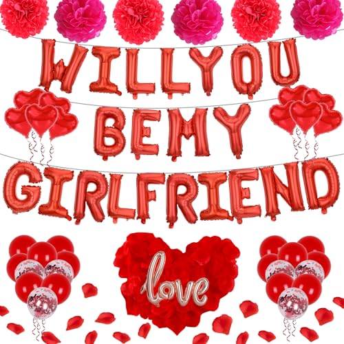 Ballon-Set "Will You Be My Girlfriend", 40,6 cm, Rot Ballon-Set "Will You Be My Girlfriend", 40,6 cm, Rot von IZEO