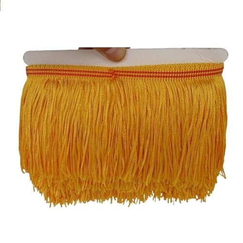 Fransenborte, Fransen 1 Yard/lot 10 CM Lange Spitze Fransenbesatz Polyester Quaste Diy Latin Kleid Bühne Kleiden Zubehör band(Golden) von IZHAOGJING
