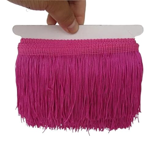 Fransenborte, Fransen 1 Yard/lot 10 CM Lange Spitze Fransenbesatz Polyester Quaste Diy Latin Kleid Bühne Kleiden Zubehör band(Rose) von IZHAOGJING