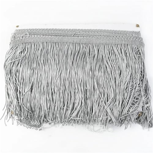 Fransenborte, Fransen 10 Meter 10/15/20/30cm Farbige Lange Quaste Fransenbesatz Gewebtes Spitzenband DIY Latein-Tanzkleid Bekleidungsstoff Nähzubehör(No11,20cm) von IZHAOGJING