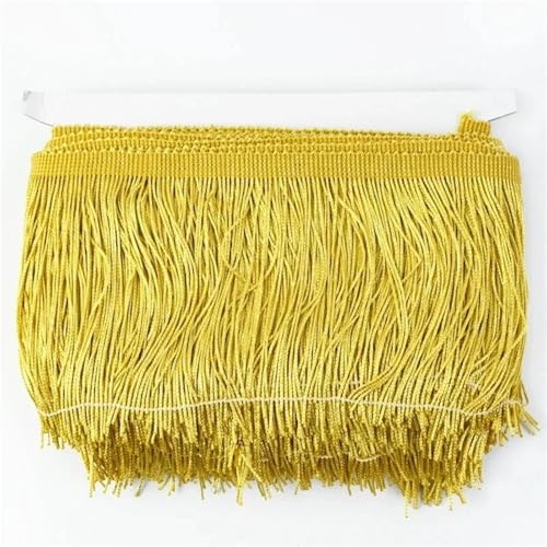 Fransenborte, Fransen 10 Meter 10/15/20/30cm Farbige Lange Quaste Fransenbesatz Gewebtes Spitzenband DIY Latein-Tanzkleid Bekleidungsstoff Nähzubehör(No3,10cm) von IZHAOGJING