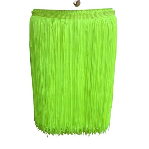 Fransenborte, Fransen 10 Yard/lot 30 CM Lange Polyester Quaste Afrikanische Spitze Fransenbesatz for Nähen Lateinischen Kleid Bekleidungszubehör Band(Fluorescent yellow,10yards) von IZHAOGJING